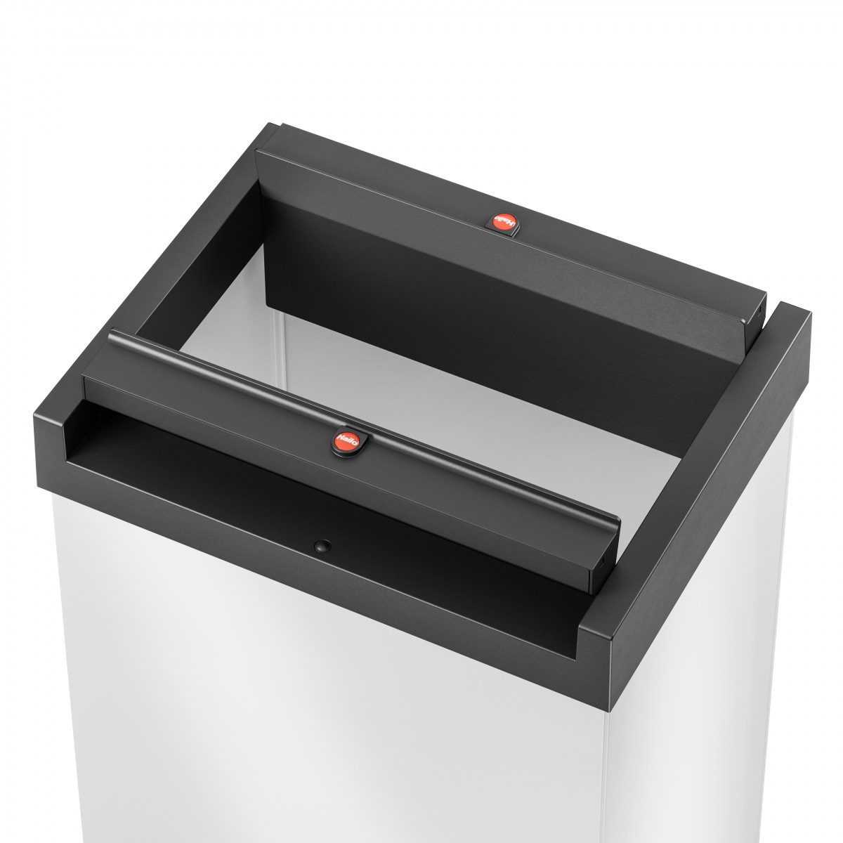 Hailo Big-Box Swing L Pattumiera Rettangolare in Acciaio Bianco - Capacità 40 Litri, Coperchio Swing