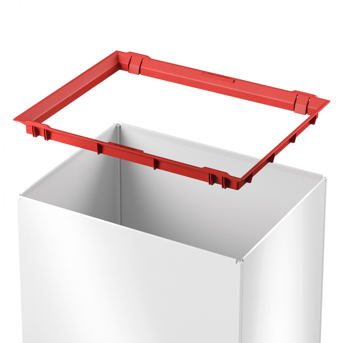 Hailo Big-Box Swing L Pattumiera Rettangolare in Acciaio Bianco - Capacità 40 Litri, Coperchio Swing