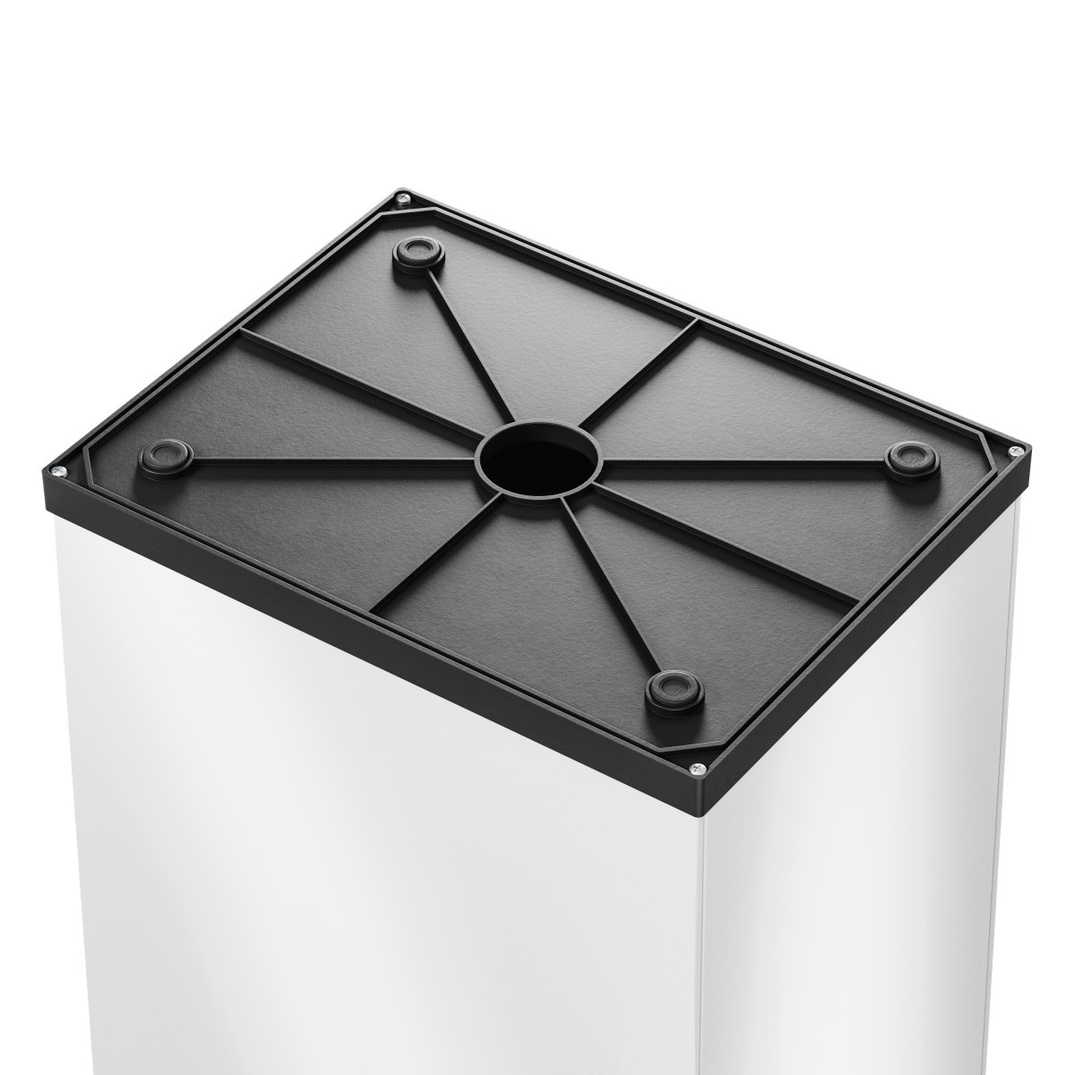 Hailo Big-Box Swing L Pattumiera Rettangolare in Acciaio Bianco - Capacità 40 Litri, Coperchio Swing