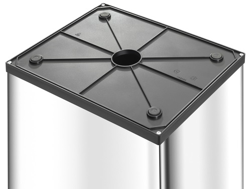 Hailo Big-Box Swing 52L - Pattumiera Rettangolare in Acciaio Argento con Coperchio Swing