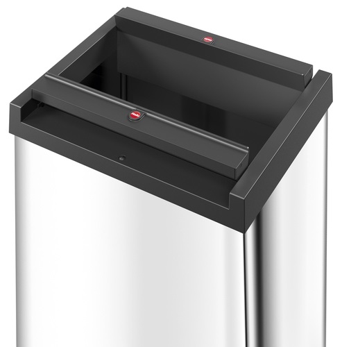 Hailo Big-Box Swing 52L - Pattumiera Rettangolare in Acciaio Argento con Coperchio Swing