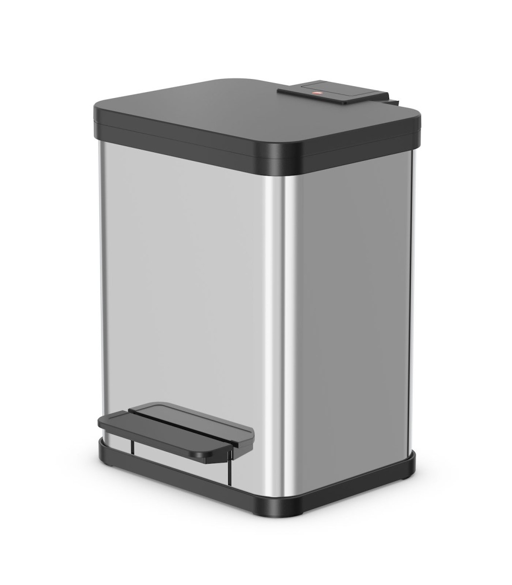 Hailo Öko Duo Plus 22 - Bidone a Pedale per Raccolta Differenziata, 2 x 11 Litri, Acciaio Inox, Coperchio Soft Close