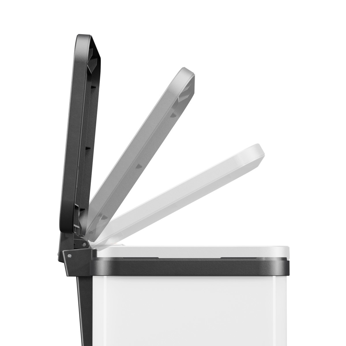 Hailo Öko Duo Plus 22 Bidone a Pedale per Raccolta Differenziata 2 x 11 Litri in Lamiera d'Acciaio Bianco con Coperchio Soft Close