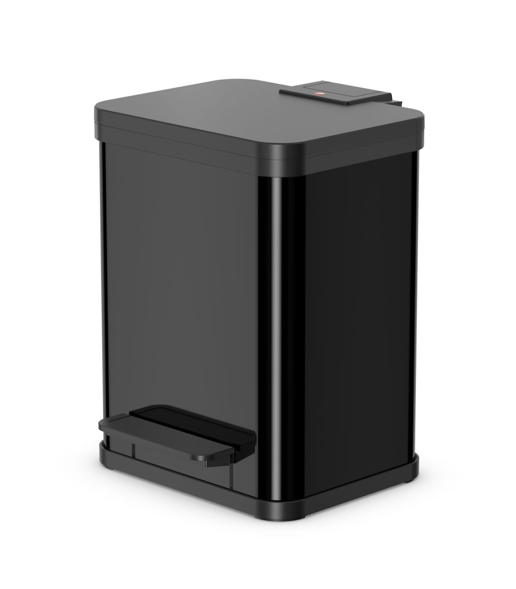 Hailo Öko Duo Plus 22 - Bidone Raccolta Differenziata 2 x 11 Litri in Lamiera d'Acciaio Nero con Chiusura Soft Close