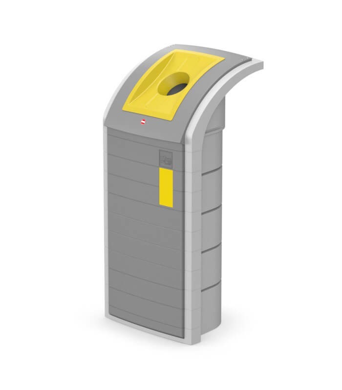 Hailo Contenitore per Raccolta Differenziata ProfiLine 120L con 3 Inserti Grigio