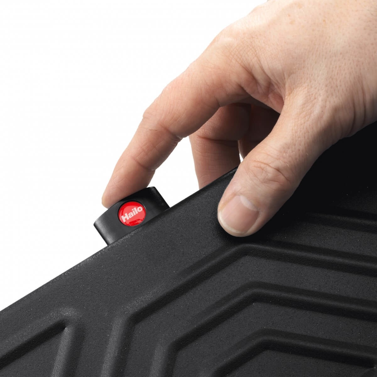 Hailo L100 Topline - Scala di sicurezza pieghevole in alluminio, 4 gradini XXL, portata fino a 150 kg, con staffa di fissaggio estraibile e blocco piattaforma