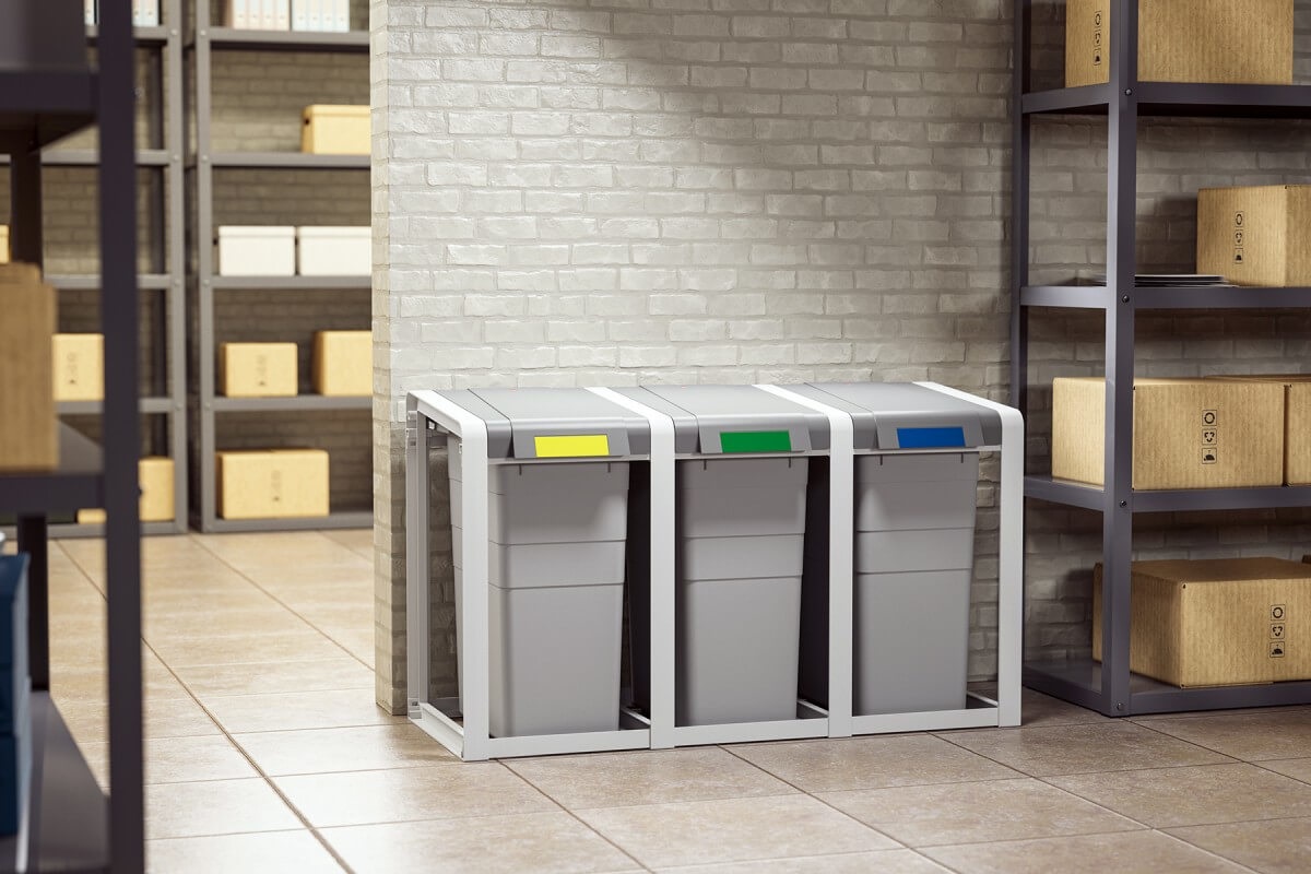 Hailo ProfiLine Contenitore per Raccolta Differenziata Ecologico Flessibile 38L Grigio