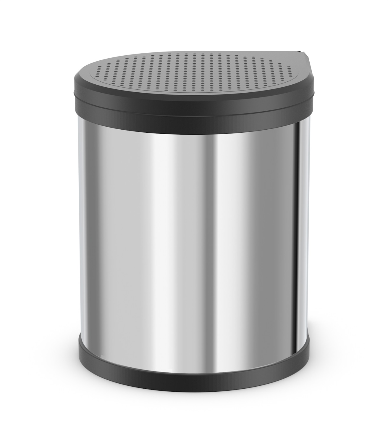 Hailo Contenitore per Rifiuti da Incasso Compact-Box M in Acciaio Inox, Capacità 15L con Sistema di Sollevamento del Coperchio