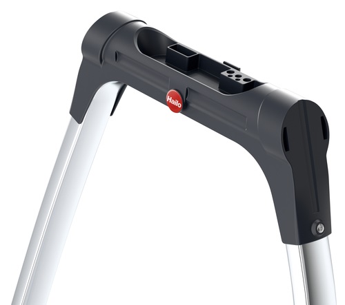 Hailo LivingStep Comfort Plus Scaletta Pieghevole 3 Gradini in Alluminio, Altezza 74 cm, Nero