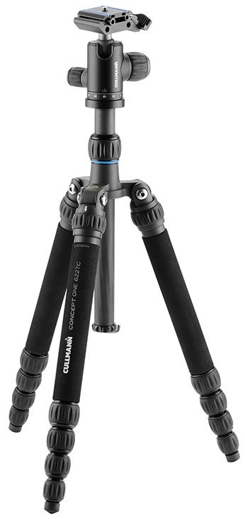 Cullmann Concept One 622TC Treppiede in Carbonio con Testa a Sfera e Sistema QRC - Altezza Massima 136 cm