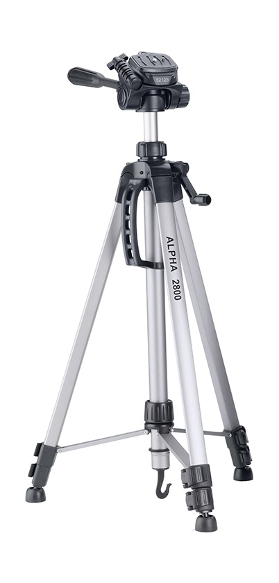 Cullmann Alpha 2800 Treppiede per Fotocamere Digitali e Video - Massima Estensione 184.5 cm, Capacità di Carico 2.5 kg, Testa a 3 Vie, Nero e Argento