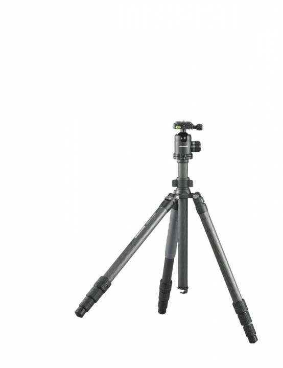 Cullmann Carvao 828MC Treppiede Universale in Carbonio e Alluminio - 3 Gambe, Capacità 15 kg, Altezza Max 164,5 cm, Nero