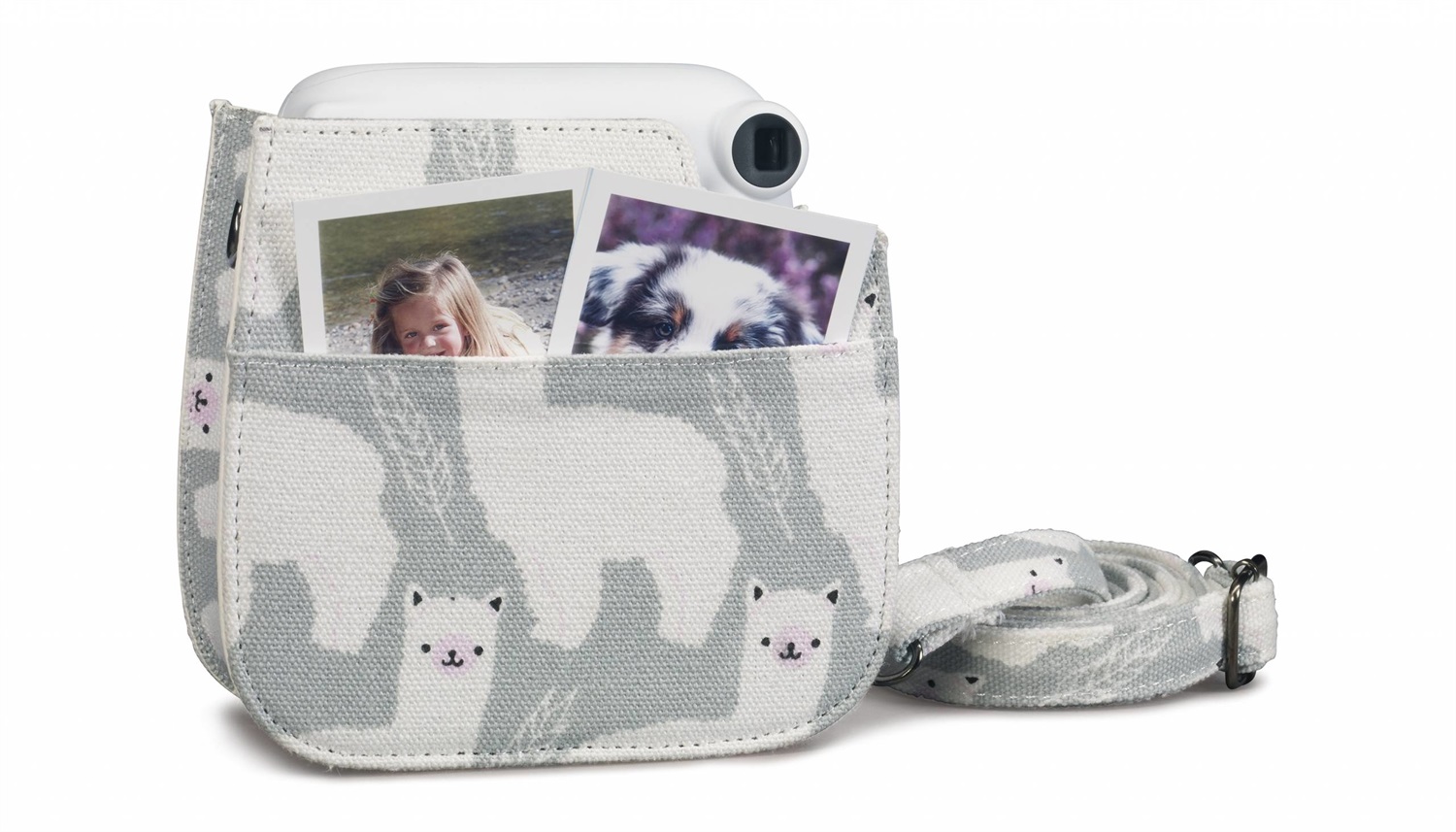 Cullmann RIO Fit 110 - Custodia per fotocamera Fujifilm Instax Mini 11, design Llama, con fodera morbida e coperchio rimovibile