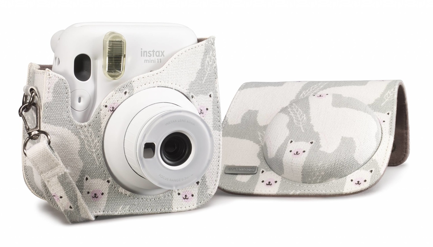 Cullmann RIO Fit 110 - Custodia per fotocamera Fujifilm Instax Mini 11, design Llama, con fodera morbida e coperchio rimovibile