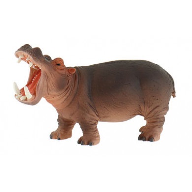 Bullyland Hippoamuspot 63691 - Figura di Gioco Ippopotamo Dipinta a Mano, Alta 14,8 cm, Senza PVC, Colore Variegato