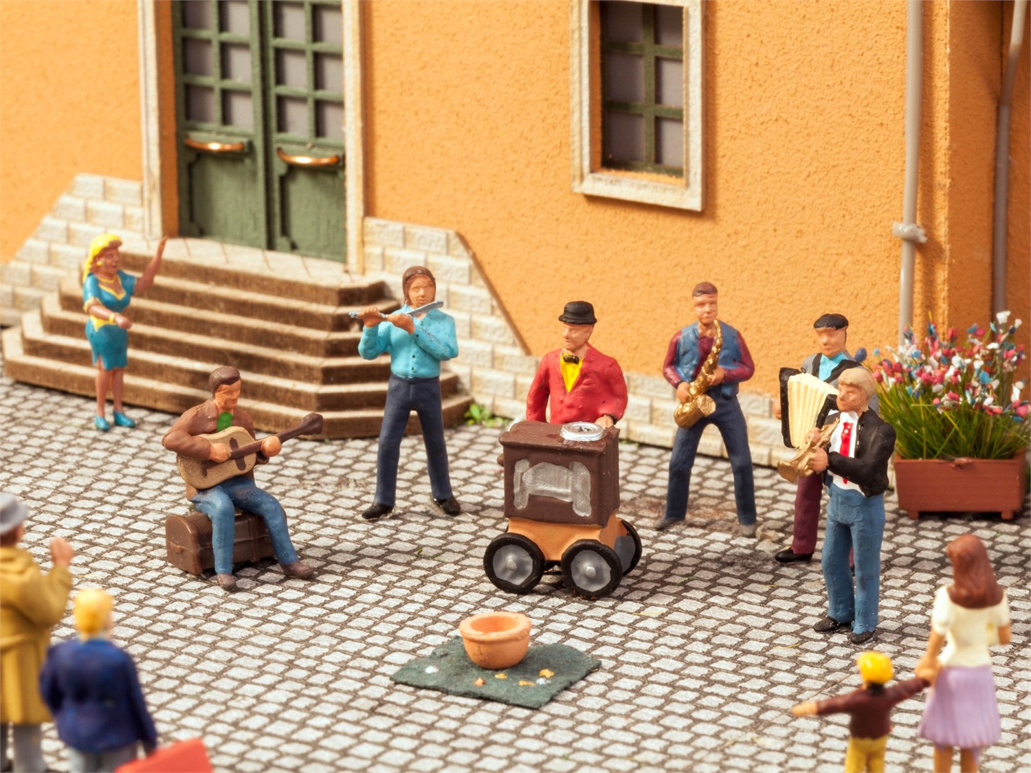 Noch 12820 Statuette Musicisti di Strada in Scala H0 per Modellismo