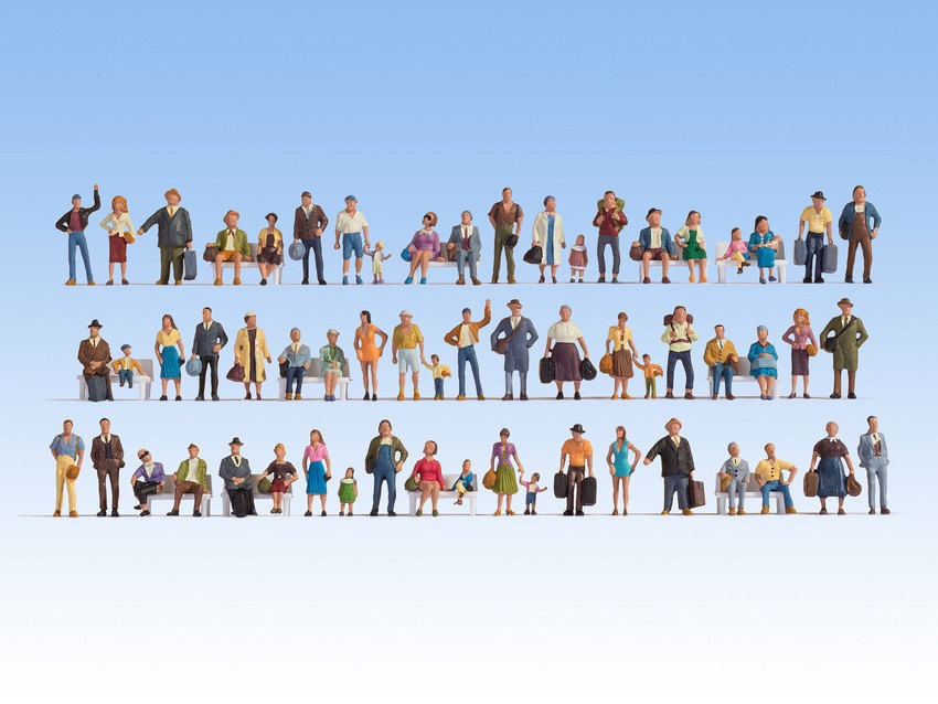 Noch Set di Figure Mega Economy H0/OO - 60 Pezzi per Modellismo
