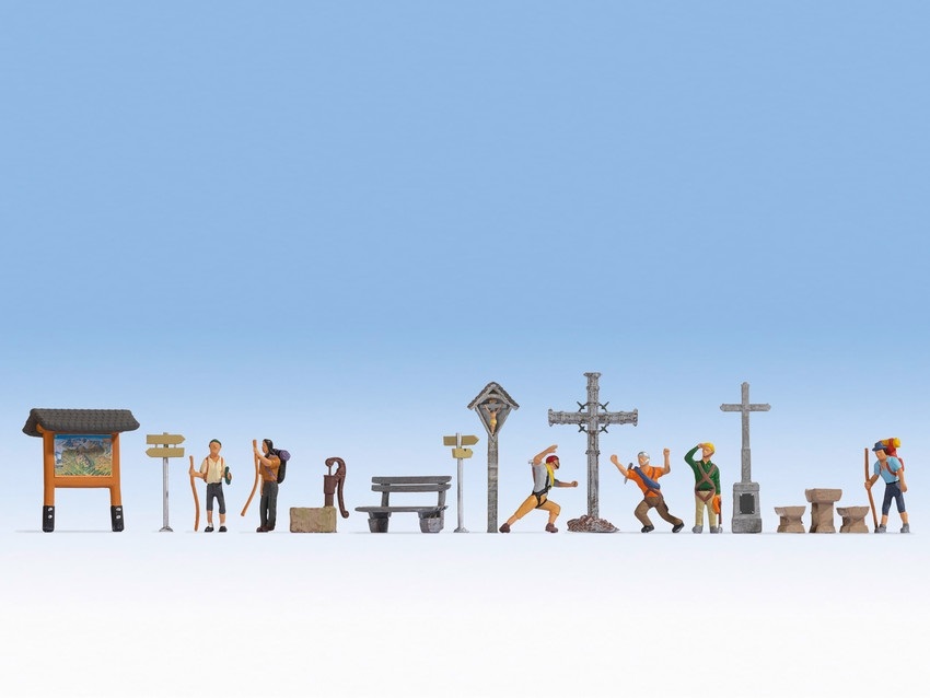 NOCH 16210 - Set di Figure a Tema Montagne HO/OO per Paesaggi Estivi