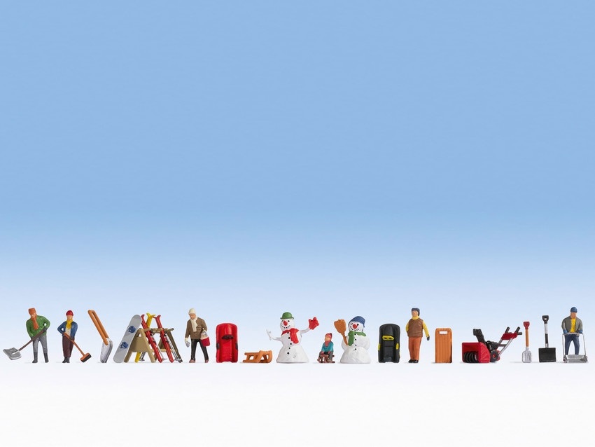 NOCH 16220 H0 Personaggi Invernali - Set di Figure per Paesaggi Realistici