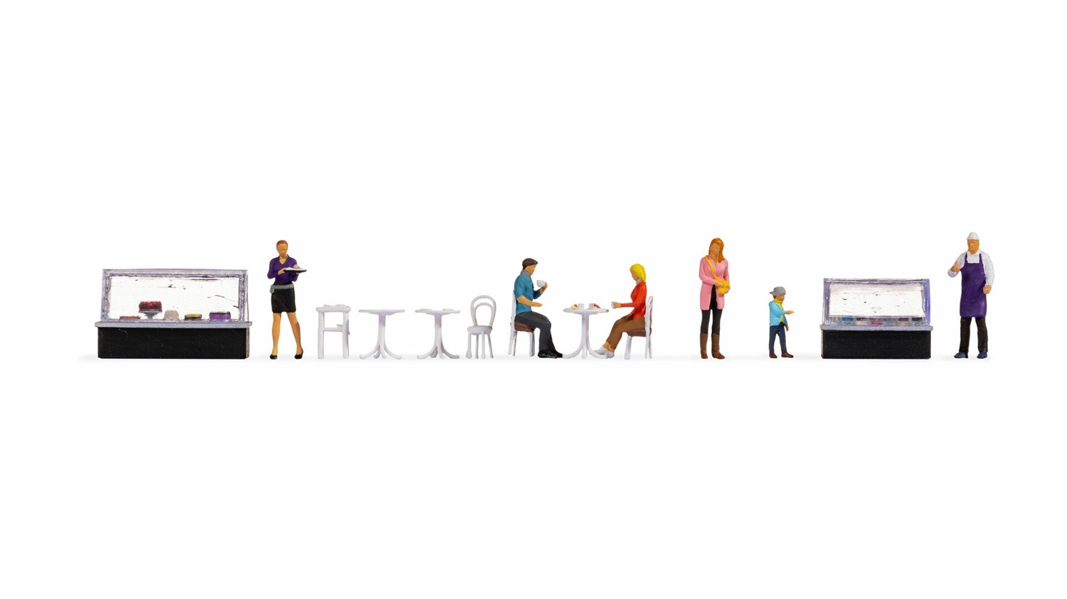 Noch 16245 - Personaggi a Tema Café Multicolore con Figure Dettagliate e Accessori per Modellismo