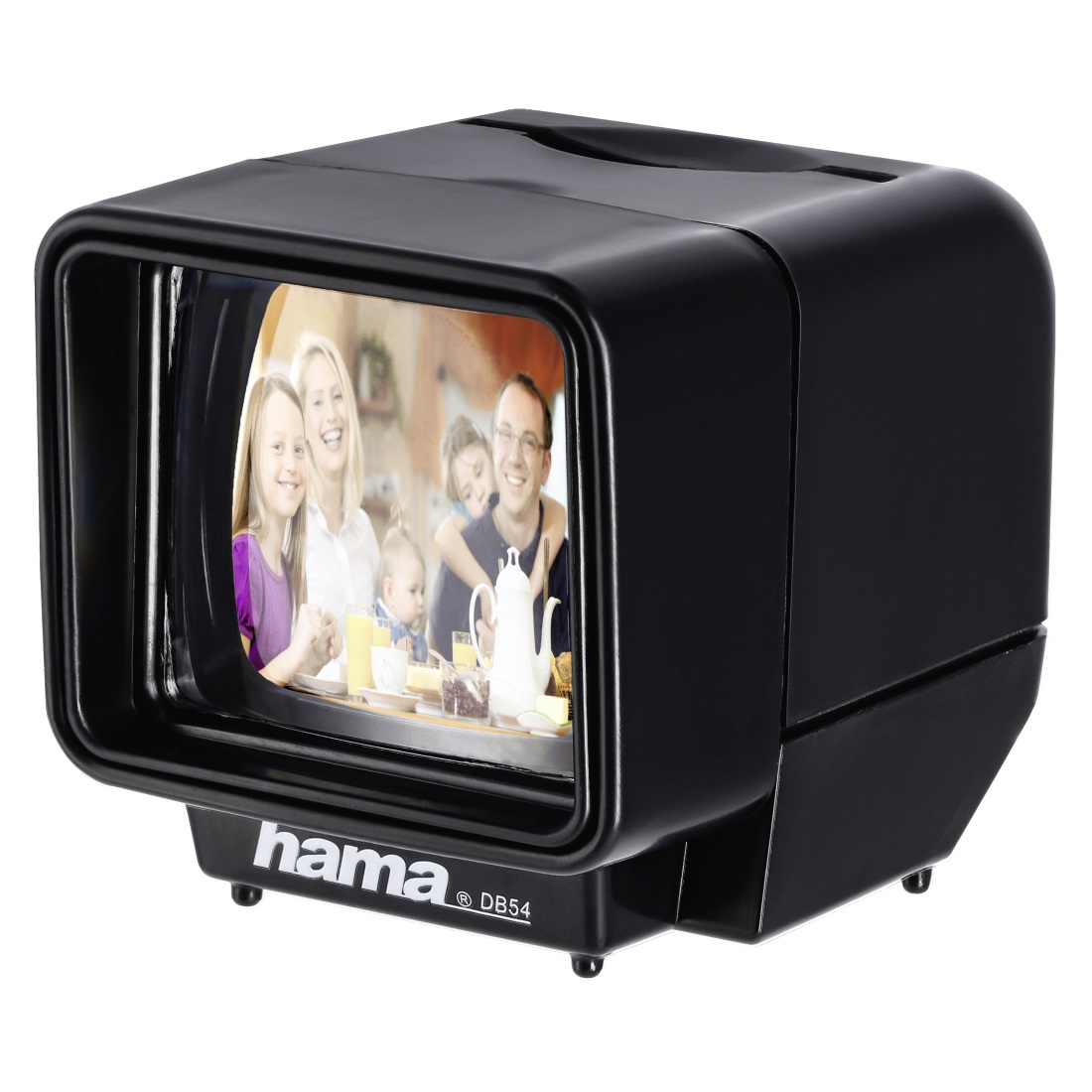 Hama Proiettore di Diapositive LED 3x - Visualizzatore Compatto per Diapositive 5x5 cm con Piedino Inclinabile