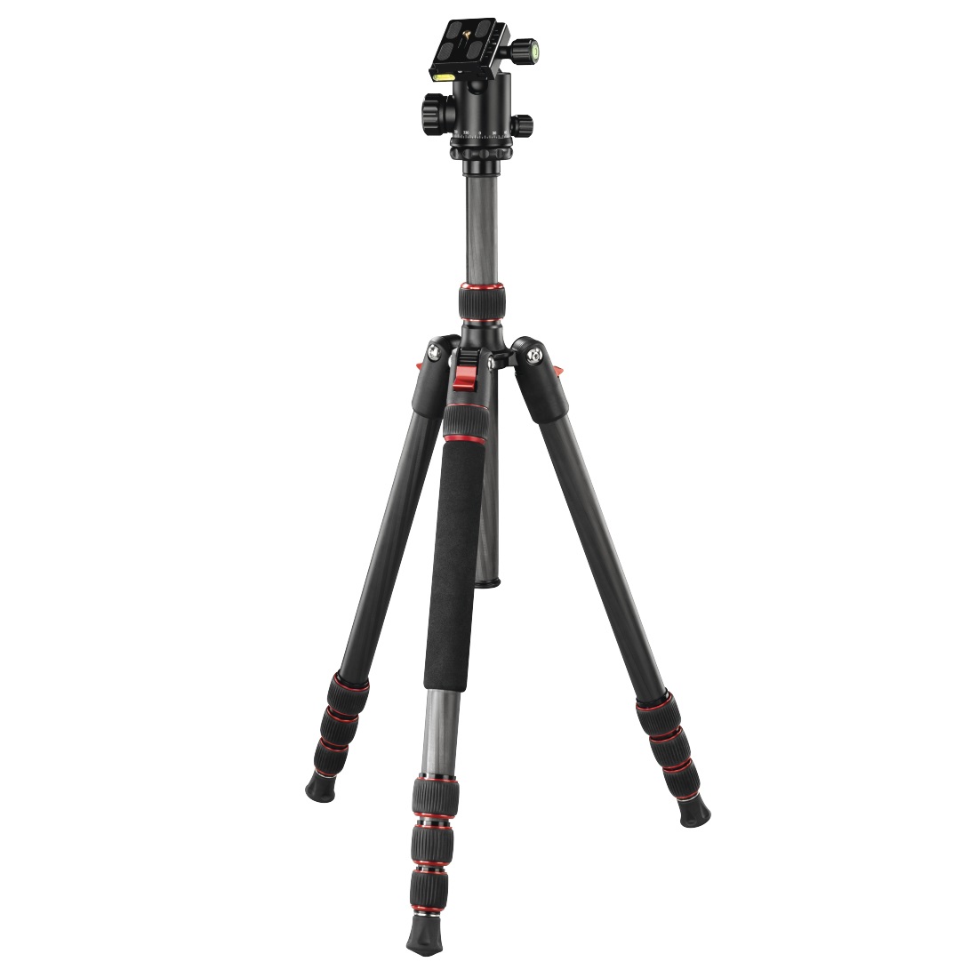 Hama Ramble II Duo Carbon Treppiede per Smartphone e Macchina Fotografica Digitale - 4 Gambe in Carbonio, Altezza Minima 46 cm, Capacità Fino a 8 kg, Peso 1,62 kg