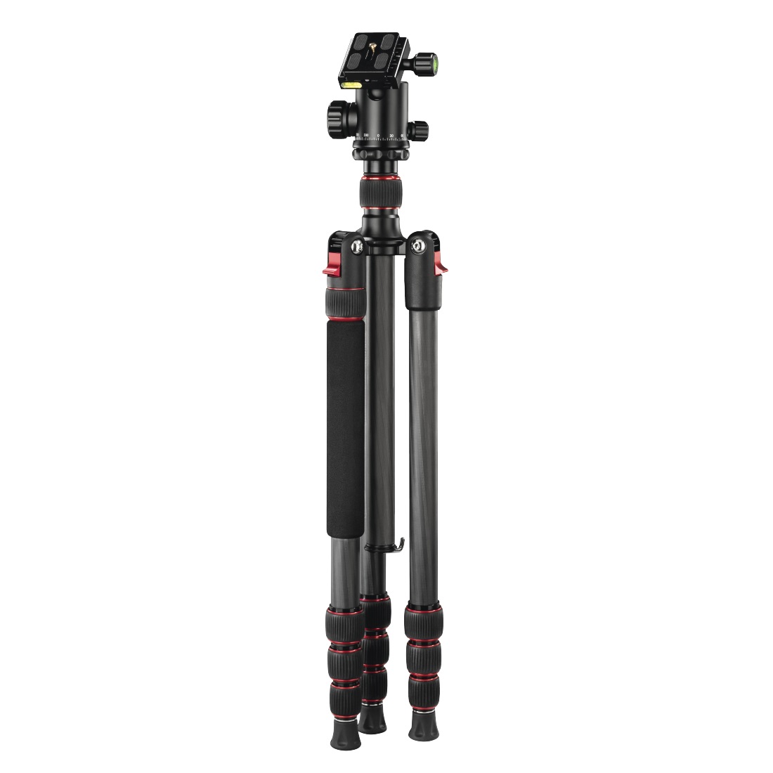 Hama Ramble II Duo Carbon Treppiede per Smartphone e Macchina Fotografica Digitale - 4 Gambe in Carbonio, Altezza Minima 46 cm, Capacità Fino a 8 kg, Peso 1,62 kg