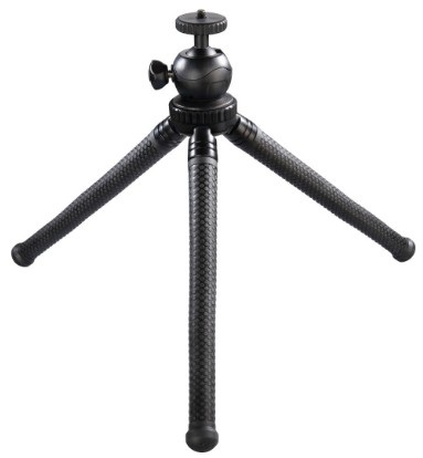 Hama Mini Treppiede con Gambe a Snodo per Smartphone, Gopro e Fotocamera - 27 cm, Nero, Design Moderno, 348 g