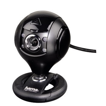 HAMA Webcam per PC HD Spy Protect, 720p 16:9, USB Jack 3,5mm, Microfono Integrato, 4 LED, Supporto a Clip, Lenti Protettive, Nero