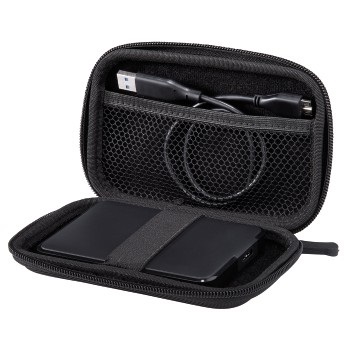 Hama Custodia per Hard Disk Esterno e Accessori da 2,5'' - EVA, Nero, Resistente all'Acqua, Dimensioni 102x36x160 mm