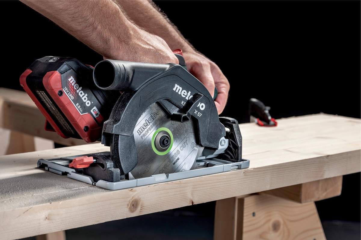 Metabo KS 18 LTX 57 - Sega circolare senza fili 18 V, leggera e potente con piastra in alluminio