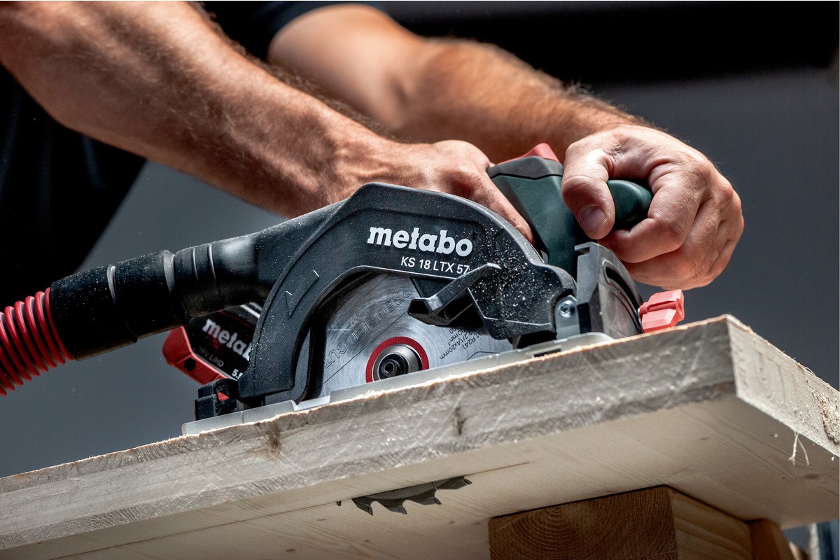 Metabo KS 18 LTX 57 - Sega circolare senza fili 18 V, leggera e potente con piastra in alluminio