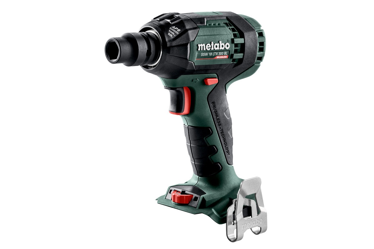 Metabo SSW 18 LTX 300 BL - Avvitatore a impulsi a batteria 18 V con motore brushless, coppia 300 Nm, 2650 Giri/min - Nero, Verde, Rosso