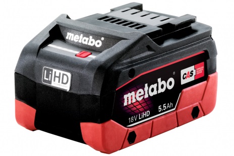 Metabo Batteria LiHD 18 V 5,5 Ah con Tecnologia AIR COOLED e Monitoraggio Elettronico