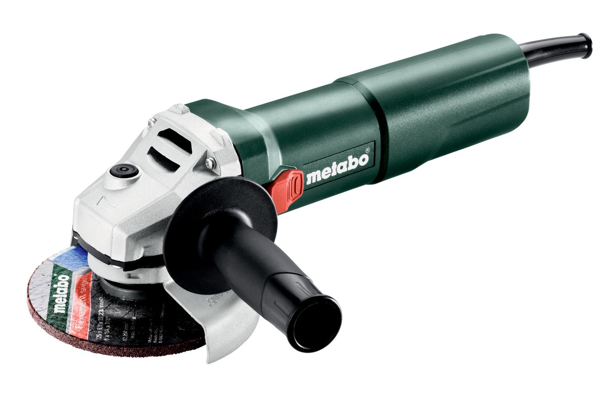 Metabo Smerigliatrice Angolare W 1100-125 - 125 mm, 1100 W, 12000 Giri/min, 2,1 kg, Cavo 2,5 m, Cuffia di Protezione