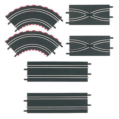 Carrera Set Espansione 1 - Kit di Estensione per GO!!!, VAI!!! PLUS e DIGITAL 143, Dimensioni 30,48 x 12,7 x 12,7 cm, Contenuto: Curve, Cambi di corsia e Rettilinei