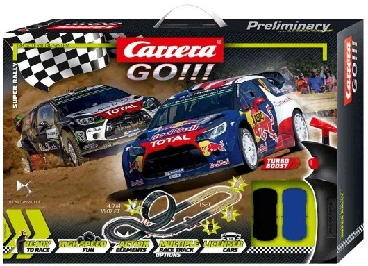 Carrera GO!!! Super Rally - Pista da Corsa 1:43 con Circuito di 4,9 metri, Trasformatore e Auto Citroen DS3 WRC
