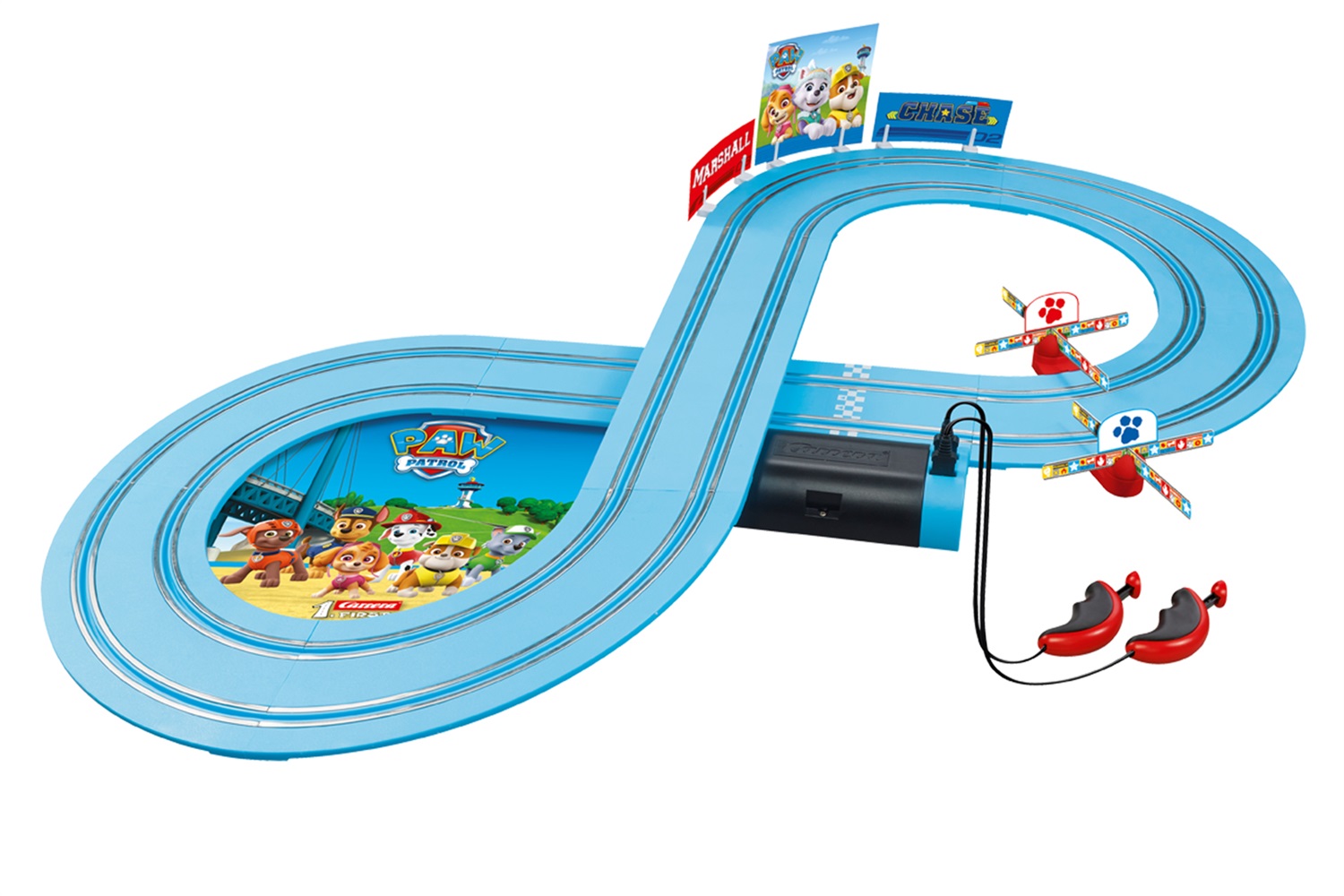 Carrera Paw Patrol On the Track - Pista Radiocomandata 1:50 con Chase e Marshall, 2,4 m, Età 3