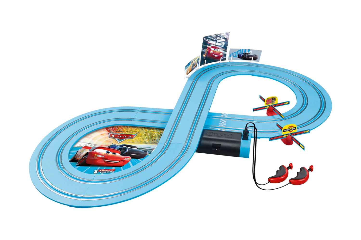 Carrera Power Duell - Pista a Batteria Disney Pixar Cars con 2 Auto, 2,4 metri, Età 3