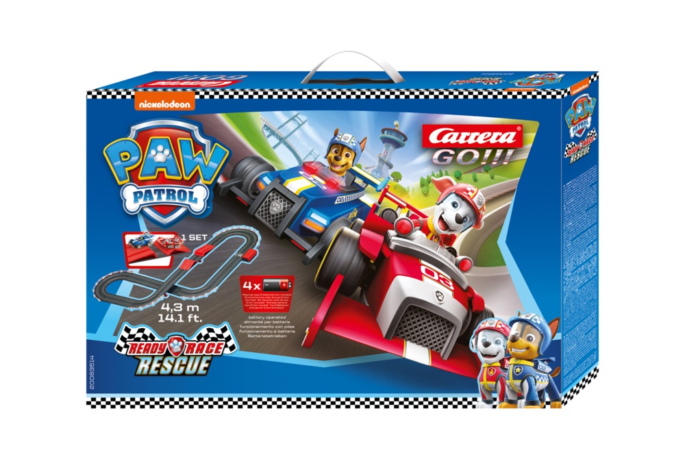 Carrera GO!!! 20063514 Paw Patrol - Pista da Corsa Multicolore Scala 1:43 per Bambini dai 5 Anni