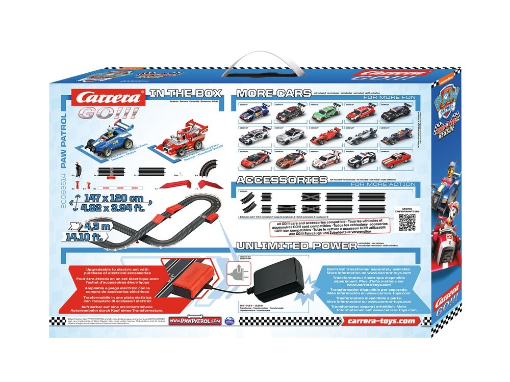 Carrera GO!!! 20063514 Paw Patrol - Pista da Corsa Multicolore Scala 1:43 per Bambini dai 5 Anni