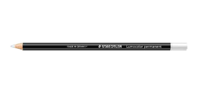 Staedtler 108 20-0 Matita Vetrografica Permanente Bianco - Confezione da 12 Pezzi, Tratto 1-4 mm, Resistente all'Acqua e alle Temperature Elevate