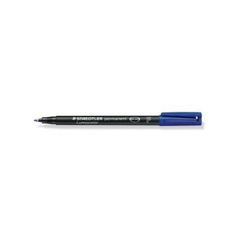Staedtler 318-3 Pennarello Lumocolor Permanent Blu Punta F 0,6 mm - Confezione da 10 Pezzi