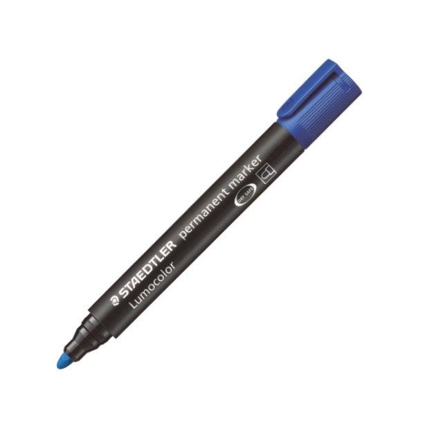 Staedtler Lumocolor Permanent 352 Marcatore Permanente Blu Punta Tonda 2 mm - Inchiostro a Basso Odore, Ricaricabile, Resistente all'Acqua e alla Luce