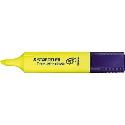 Staedtler Textsurfer Classic Evidenziatore Giallo - Punta A Scalpello - Tratto 1-5 mm - Inchiostro Pigmentato - Conf. 10 Pezzi