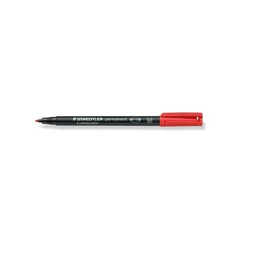Staedtler Pennarello Lumocolor Permanent 317-2 Rosso 1,0 mm - Confezione da 10 pz - Inchiostro Indelebile, Ricaricabile, Formula DRY SAFE