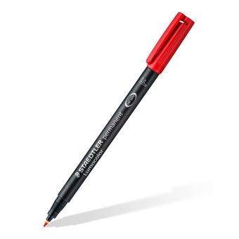 Staedtler Lumocolor 318 WP4 Marcatore Permanente Punta Fine 0,6 mm Assortiti (Nero, Blu, Verde, Rosso) - Astuccio da 4 Pezzi