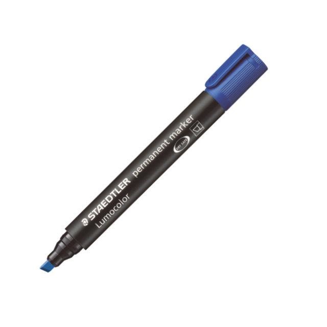 Staedtler Lumocolor 350-3 Marcatore Permanente Blu Punta a Scalpello 2-5 mm