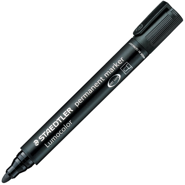 Staedtler Lumocolor Permanent 352 Marcatore Permanente Nero Punta Tonda 2 mm - Confezione da 10 pz