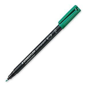 Staedtler Lumocolor Marcatore Permanente Verde 0,6 mm Punta Sintetica Universale per Plastica, Vetro e Metallo